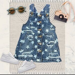 Starry Overall dress. Second hand distressed